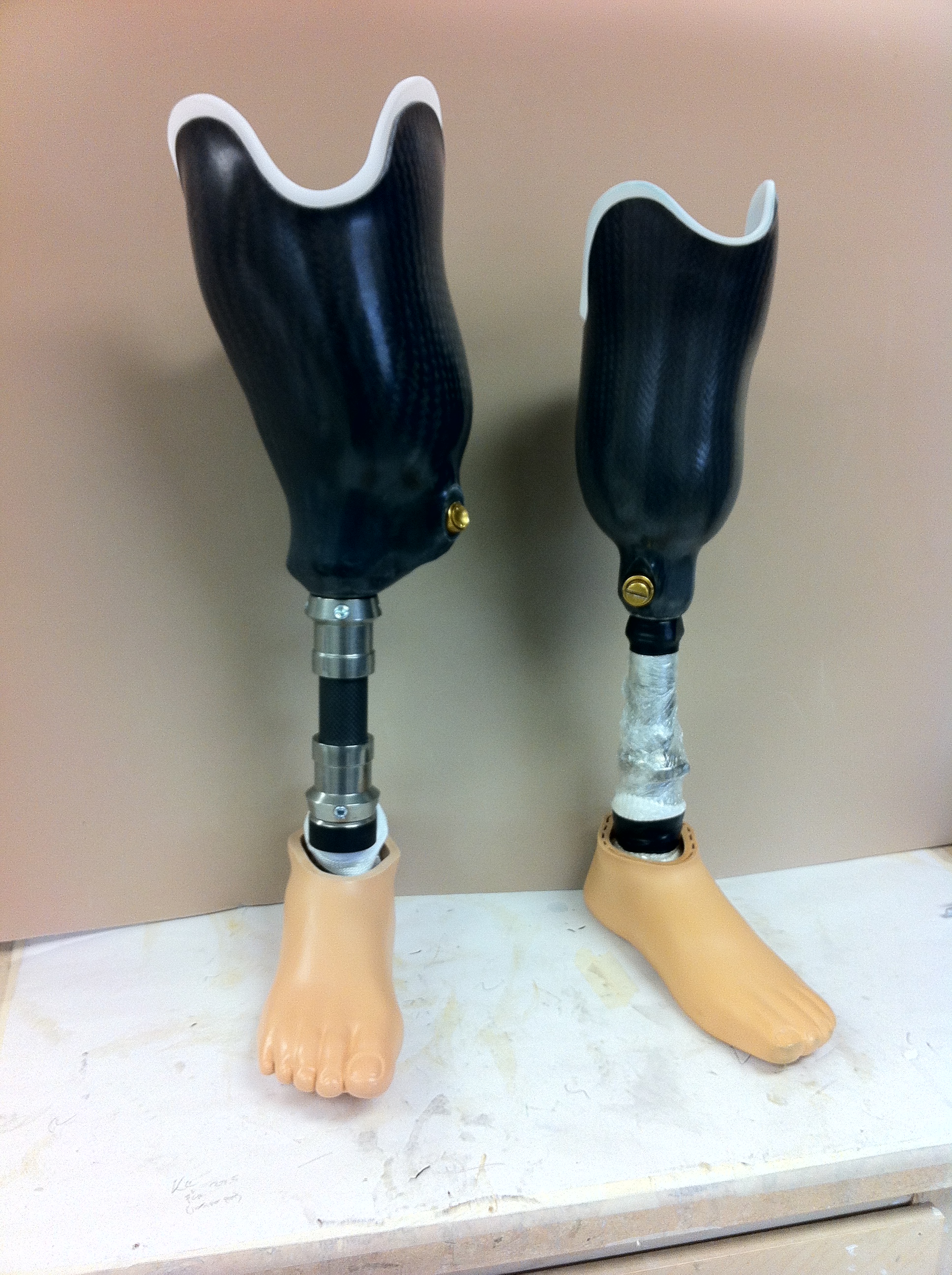 Right and left below knee (transtibial) prosthesis created by Dann ...