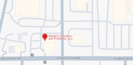 Map showing Master's Orthotics and Prosthetics on Mickelberry Road NW